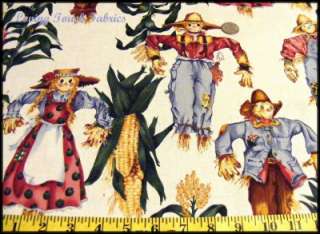 Henry Halloween Fall Scarecrow Cornstalk Fabric FQ  