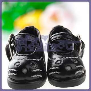 Black Mary Jane Cat Pattern Platform Shoes for Dollfie  