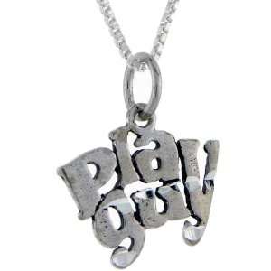 925 Sterling Silver Play Guy Talking Pendant (w/ 18 Silver Chain), 1 