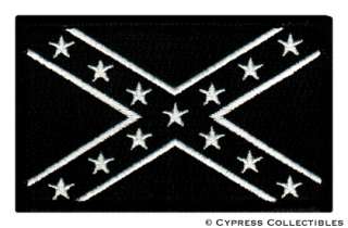 CONFEDERATE FLAG EMBROIDERED PATCH REBEL DIXIE   BLACK iron on  