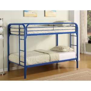    Coaster Fordham Twin/Twin Bunk Bed in Blue Metal: Home & Kitchen