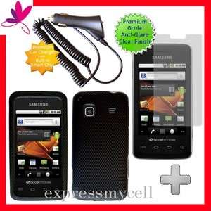 Charger + Screen +Carbon Fiber Case Cover Straight Talk SAMSUNG GALAXY 