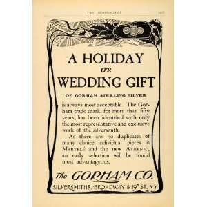  1901 Ad Holiday Wedding Gift Gorham Silver Smith Metal 