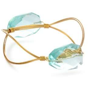   Stones Rock New Edition Blue Quartz Stone Bangle Bracelet: Jewelry