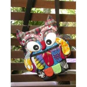  Thai Handmade Adorable Patchwork Owl Sling Bags for Girl 