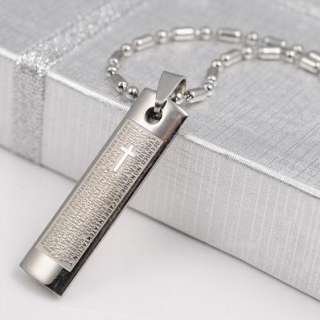  Cross Bible Chain Titanium Steel Necklace Gift   