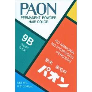    Paon Permanent Powder Hair Color 9B Velvet Black 0.21 Oz.: Beauty