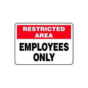   Area Employees Only 10 x 14 Adhesive Vinyl Sign
