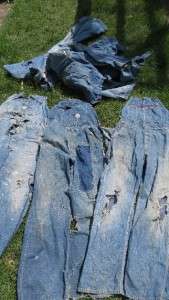 LOT of 40s 50s 60s PAYDAY BIG MAC WARDS DENIM TRASHED OVERALLS 