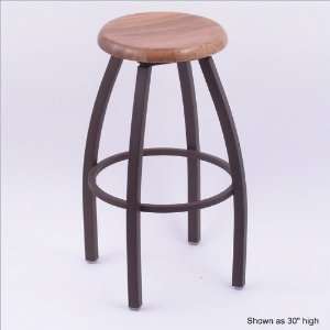   High Wooden Seat Round Backless Swivel Spectator Stool: Home & Kitchen
