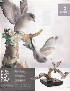   LLADRO PORCELAIN FIGURINE Magazine Print Ad FOREST SONG BIRDS  