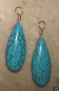 Long Turquoise Tears INTERCHANGEABLE Earring Charms SS  