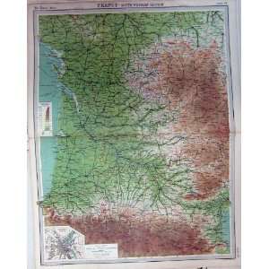 Map Southern France Bordeaux Toulouse Biarritz Atlas: Home 