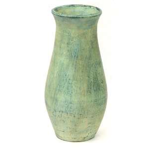  Finesse Ceramic Earthenware Flower Vase In Green: Home & Kitchen