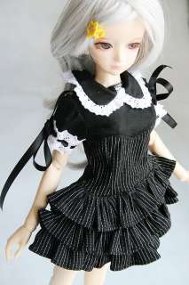   Black Stripe Dress/Shirt/Suit/Outfit 1/4 MSD DZ DOD BJD Dollfie  