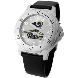   . Louis Rams Mens Black Leather Team Player Watch: Sports & Outdoors