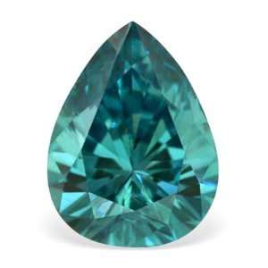  0.51 Ctw Teal Blue Pear Shape Loose Natural Diamond 