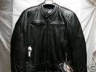 Mens Black Leather Volatile Jacket, size Small #