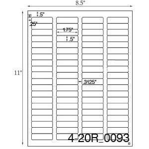 Rectangle All Temperature White Printed Label Sheet 