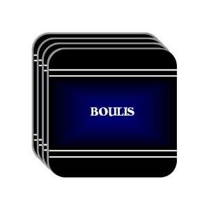 Personal Name Gift   BOULIS Set of 4 Mini Mousepad Coasters (black 