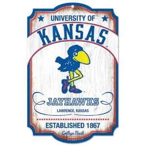 Kansas Jayhawks Vintage 11x17 Wood Sign 