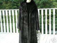 Full length Blackglama Black Mink Fur coat jacket S M  
