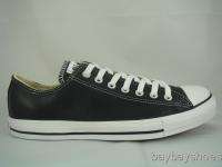 CONVERSE ALL STAR LEATHER OX BLACK/WHITE MENS ALL SIZES  