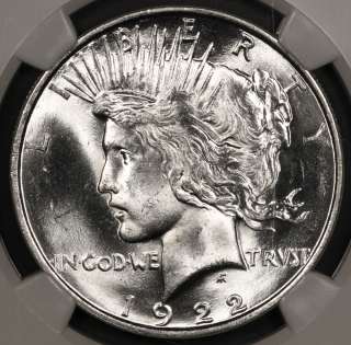 1922 D Peace Silver Dollar NGC MS 65 Blast White Lustrous GEM  