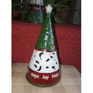  Christmas Tree Topper ~ Candleholder Cutout ~ Peace, Joy 