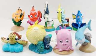 New x 9 x Pixar Disney Store PVC Finding Nemo Playset Figure Cake 