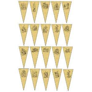   Parchment Card Bunting Alice in Wonderland 20 Pennants