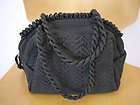 Antique Vintage Early 1900s Black Woven Fabric CLUTCH Hand PURSE 11 x 