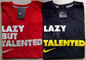 NWT Nike Men LAZY BUT TALENTED T Shirt Tee Black Red M L XL Jordan 
