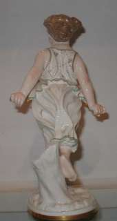 Antique Italian Porcelain Figure of Athletic Girl  