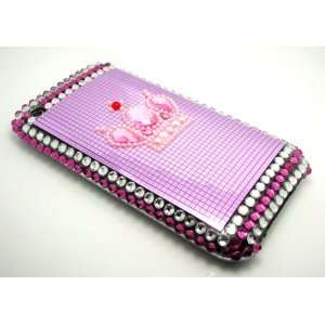 iPhone 3G 3GS Crown Pink Ruby Crystal Rhinestone Bling Bling Back Case 