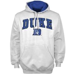  Duke Blue Devils White Twill Pullover Hoody Sweatshirt 