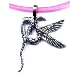 16 Pink Winged Serpent Necklace Sterling Silver Jewelry 