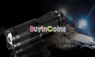   Zoom CREE Q5 LED 200 Lumen Bright Mini Flashlight Torch Hiking  