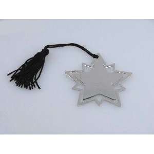 STAR BOOKMARK W/ TASSEL,NICKEL PLATED. 