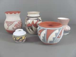 5pc Lot of Native American Pottery Maxine Taik, Navajo++  