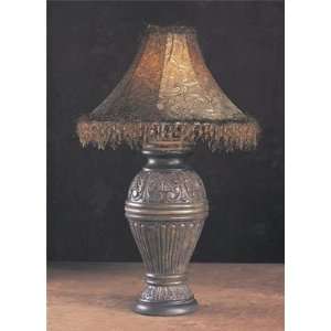  Fringed Antique Bronze Finish Table Lamp: Home Improvement