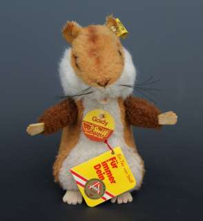 129 STEIFF ORIGINAL GOLDY HAMSTER W/ TAG and BUTTON  