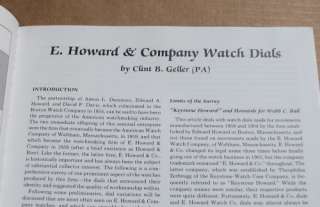 HOWARD & COMPANY WATCH DIALS IDENTIFICATIONHorology, History 