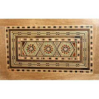 Syria Vintage Handcrafted Inlaid Mosaic Wood Music Box With Swiss 