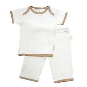   Cotton Short Sleeve Top and Pants   Brown Trim (3–6 mos.) Baby