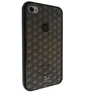  iPhone 4 Transparent Black Bubble Circle TPU Gel Skin Case 