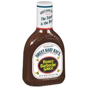 Sweet Baby Rays BBQ Sauce Hone   12 Pack:  Grocery 