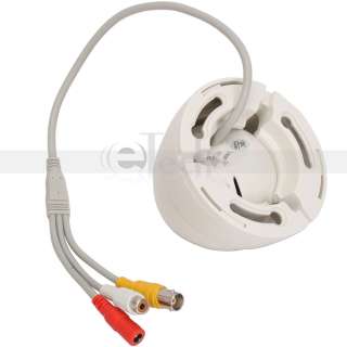 Surveillance 48IR CCTV Security Audio/Video Dome Color Camera White 