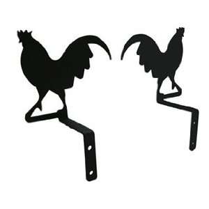  Wrought Iron Rooster Swags Silhouette 4 5/8 In. W x 3 7/8 