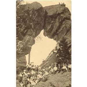 1915 Vintage Postcard Group Outing at Royal Arch   Boulder Colorado